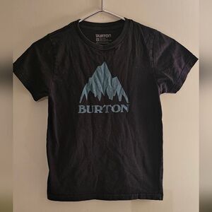 Burton Black Tee with Blue Mountain Logo Size Medium